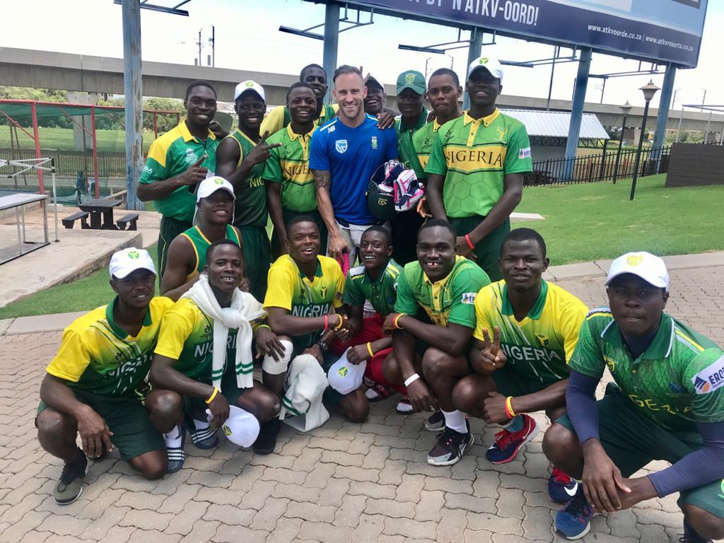 Nigeria U19s with Faf Du Plessis