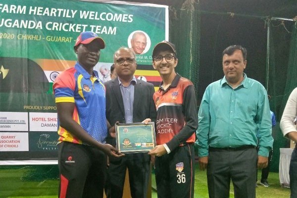 Brian Masaba Uganda captain with Swetal Desani in India
