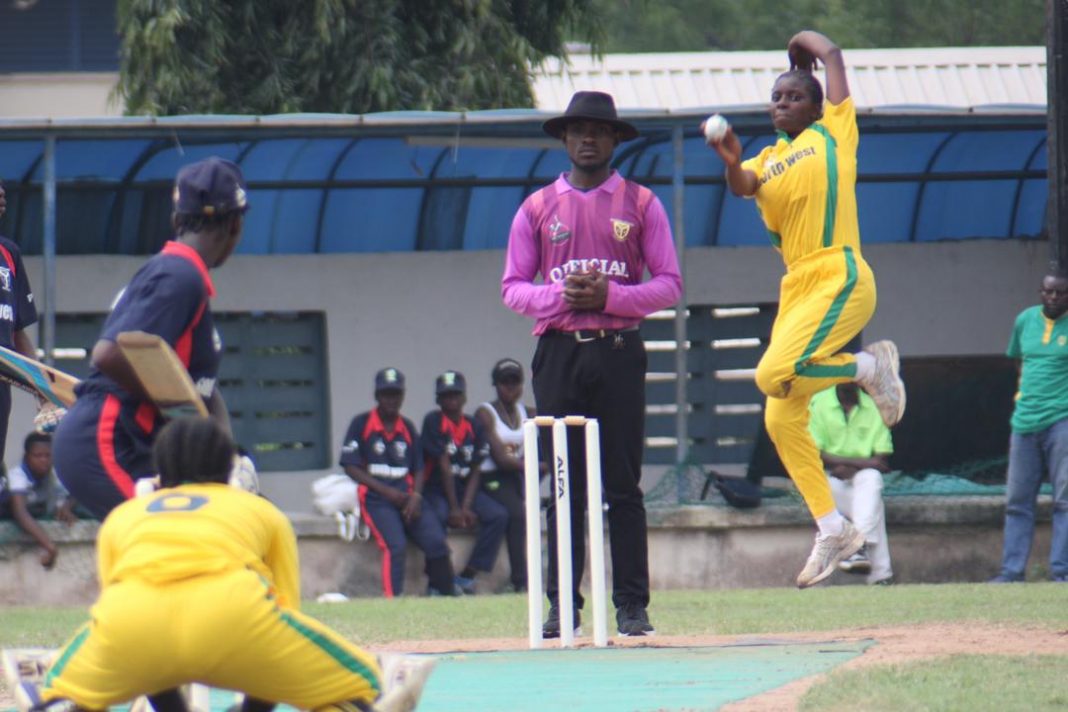 North West region's women's team in action against South West region women's team (Nigeria Cricket Federation)
