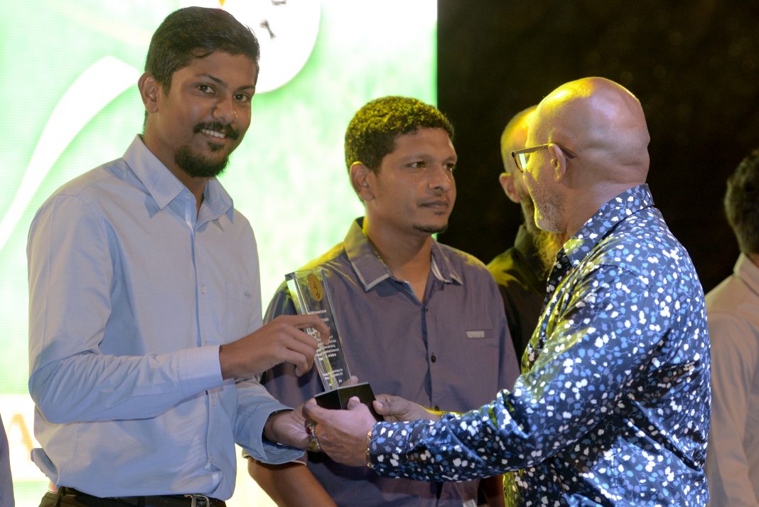 Hassan Ibrahim at the 2016 Cricket Board of Maldives awards night