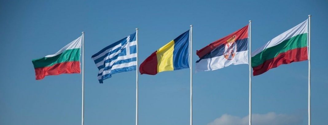 Balkan nation flags