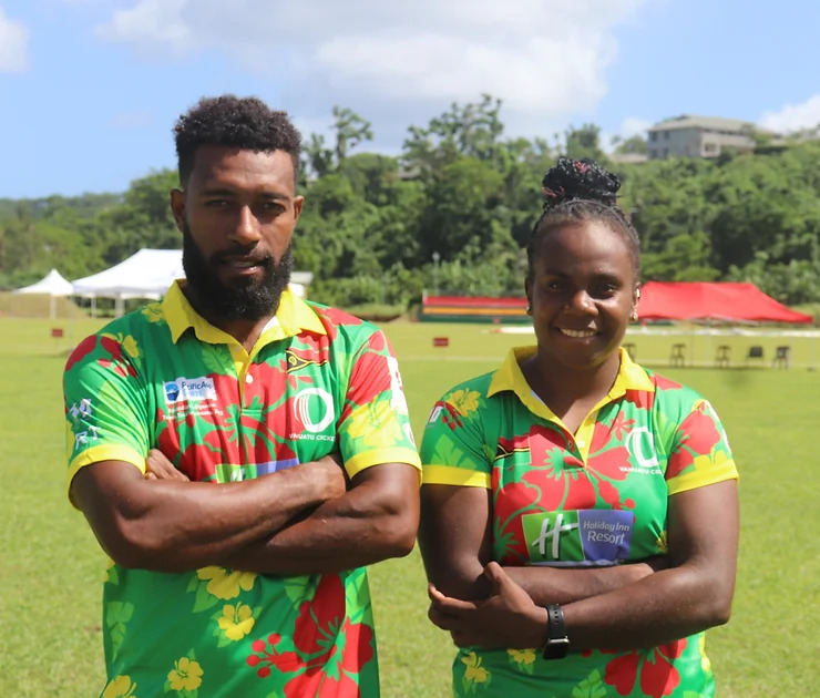 Vanuatu captains Ronald Tari and Selina Solman