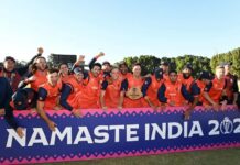 Netherlands celebrate their extraordinary qualification to the 2023 ODI World Cup