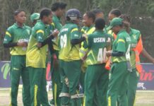 Nigeria women's team celebrate a wicket at the 2023 African Games, Accra, Ghana (Photo: Nigeria Cricket Federation Twitter)