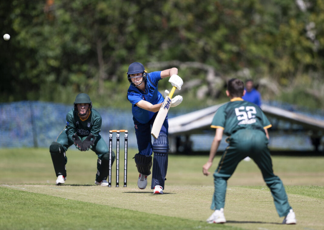 Finlay Carter batting for Scotland U19s against Guernsey